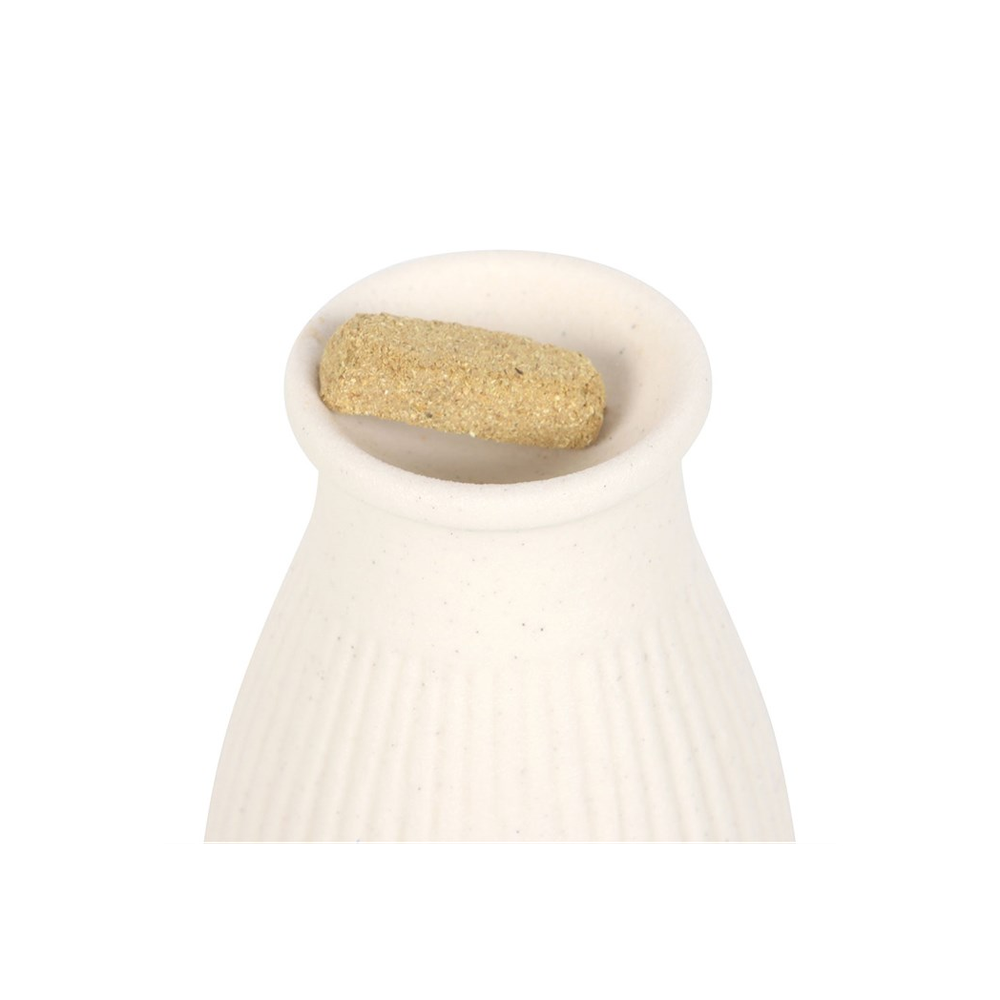 Cream Ribbed Palo Santo Brick Burner