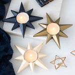 Cream Star Tealight Candle Holder