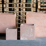 Cubrosa | Blushstone – 30cm Medium Square Concrete Planter – 14L Cube Plant Pot