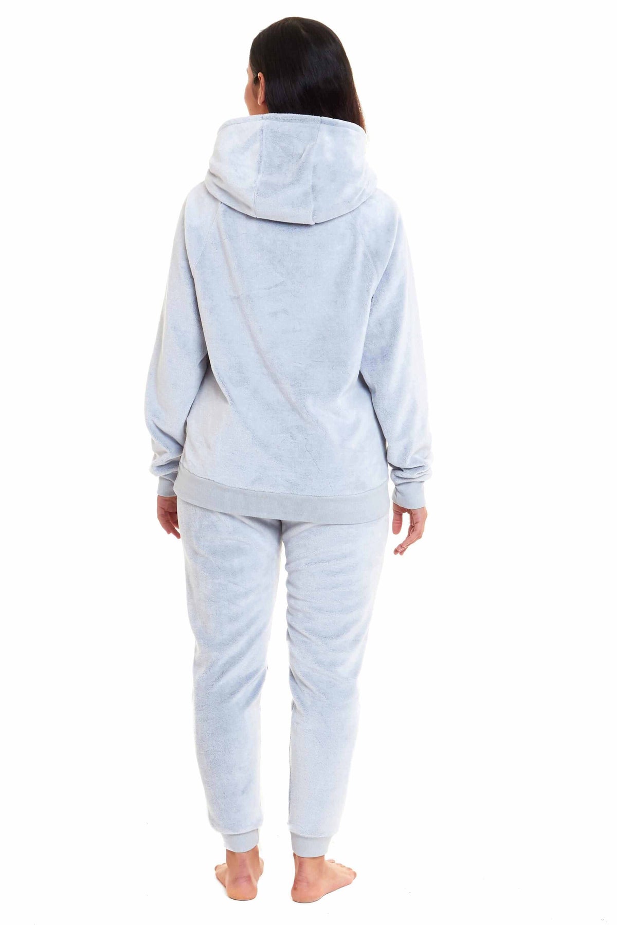 Daisy Dreamer Cuddly Raccoon Fleece Hooded Sherpa Lined Pyjama Set for Women & Girls