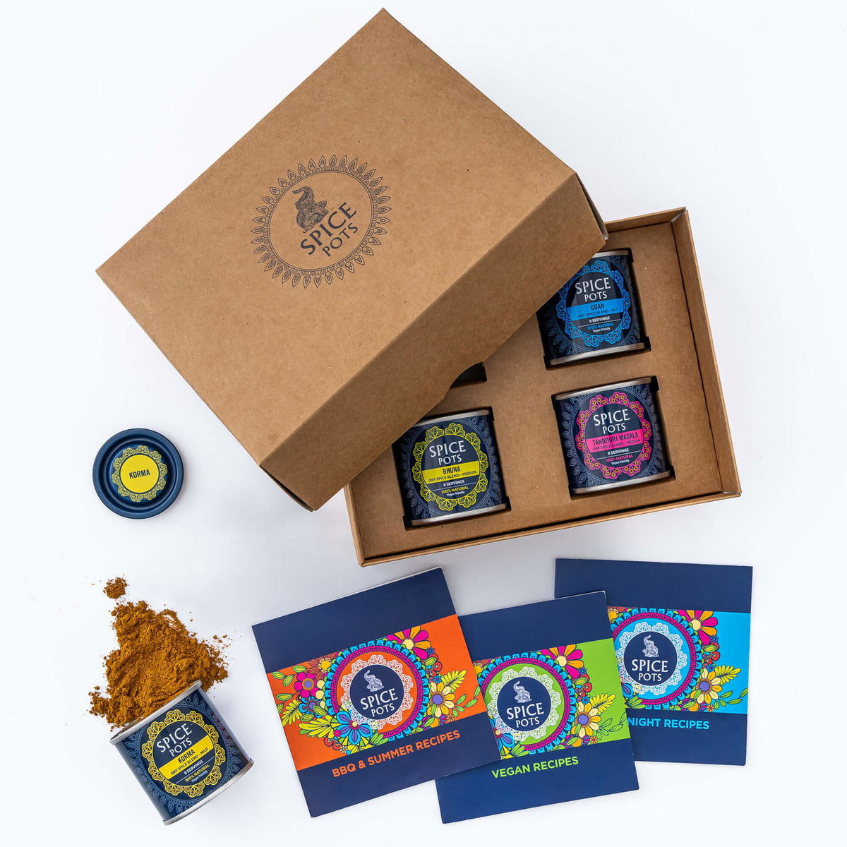 Spice Pots Curry Spice Kit with 3 x Recipe Booklets with Weight Watching Smart Points