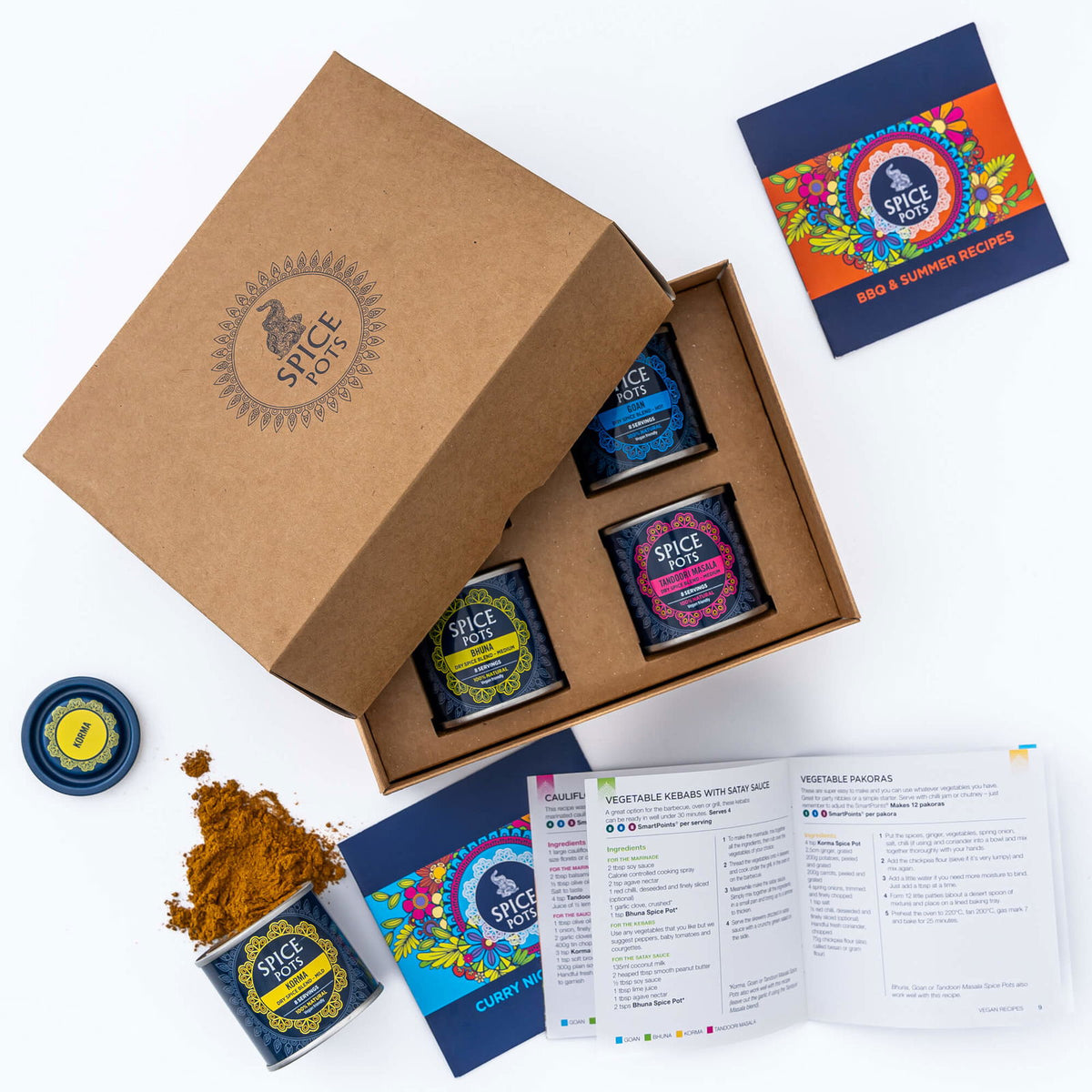 Spice Pots Curry Spice Kit with 3 x Recipe Booklets with Weight Watching Smart Points