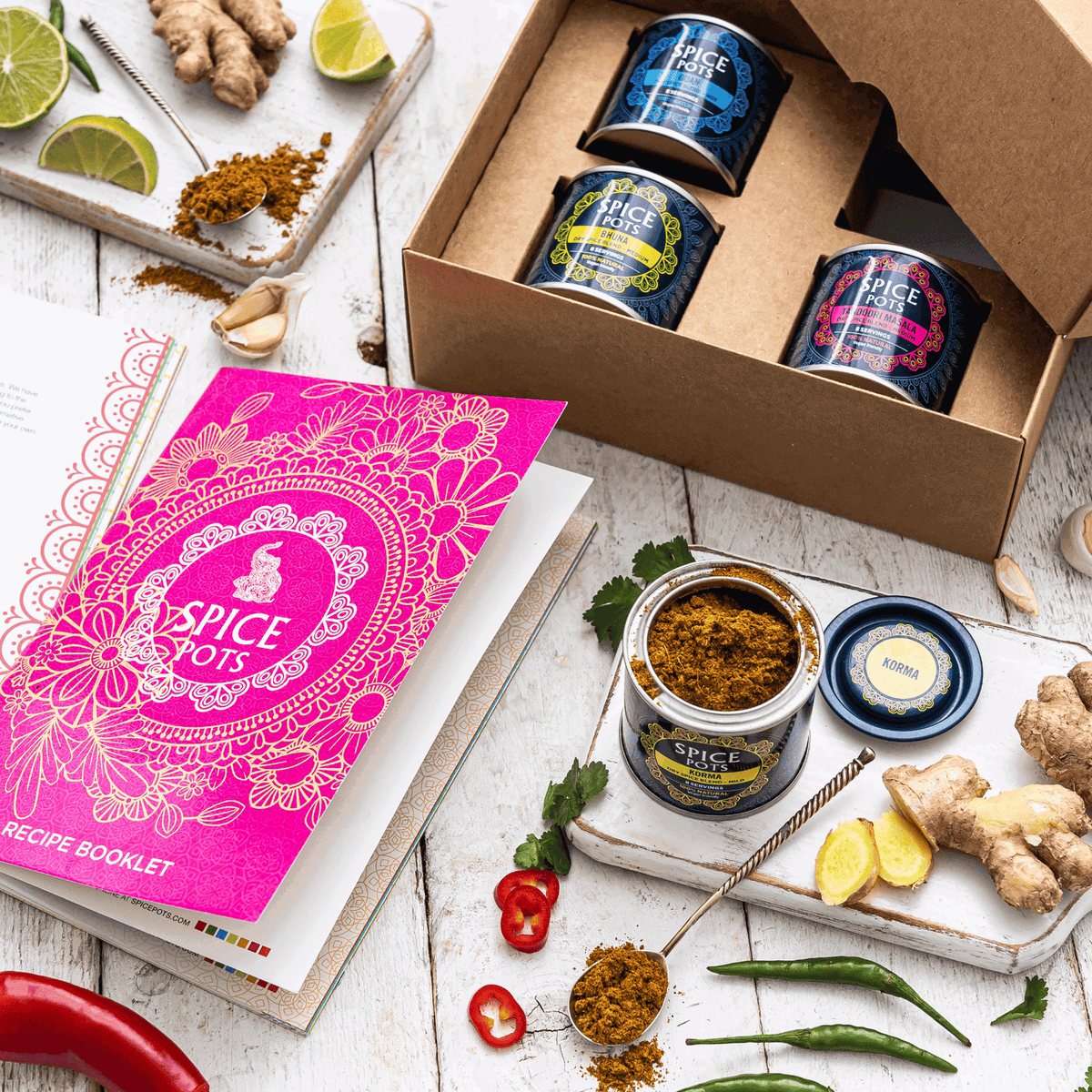 Spice Pots Curry Spice Kit with Easy Curry Recipes