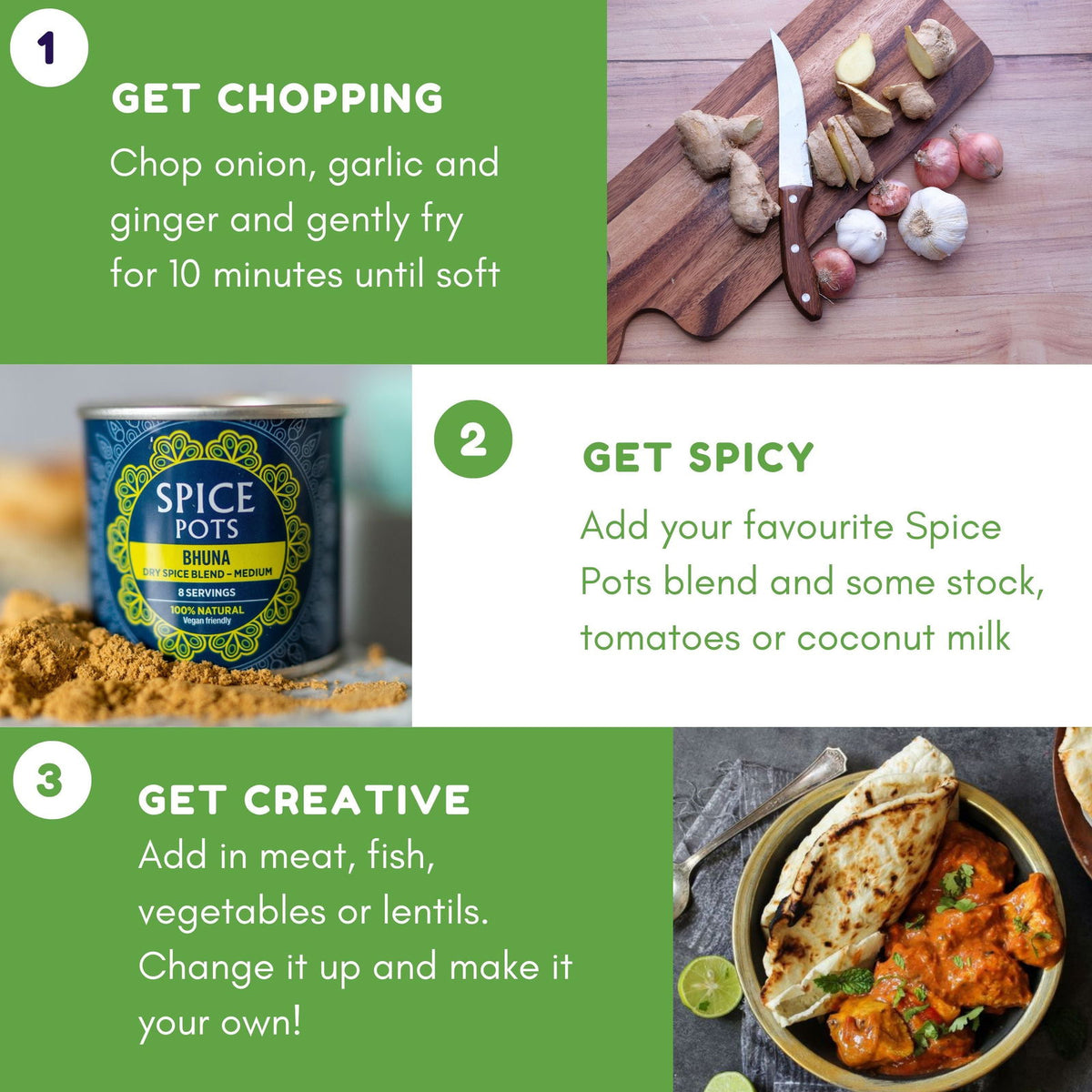 Spice Pots Curry Spice Kit with Easy Curry Recipes