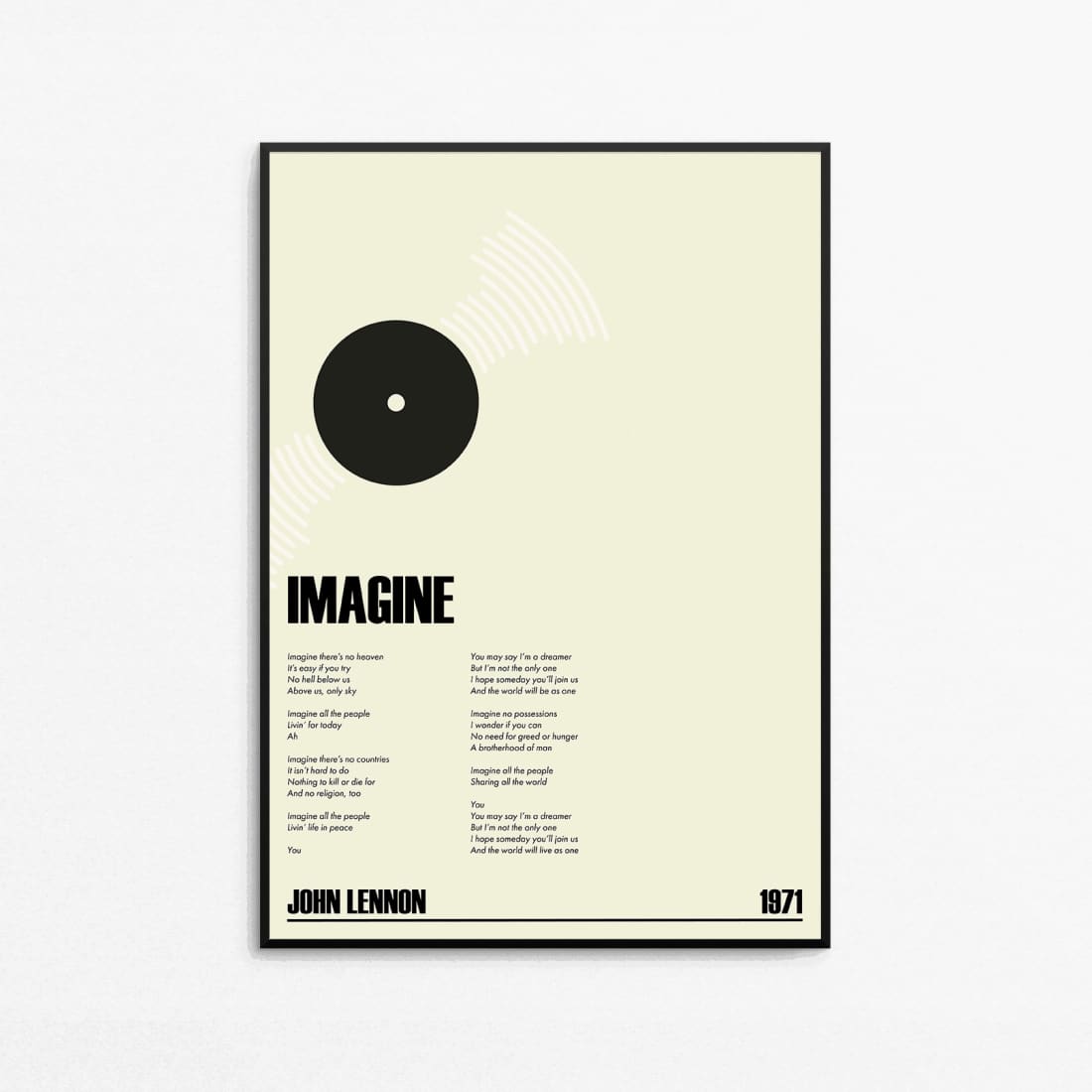 Custom Record Lyrics Wall Art Print