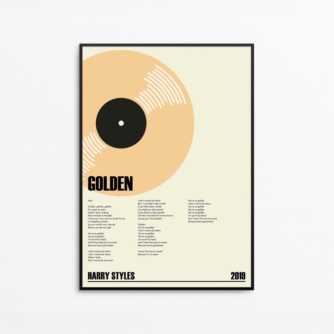 Custom Record Lyrics Wall Art Print