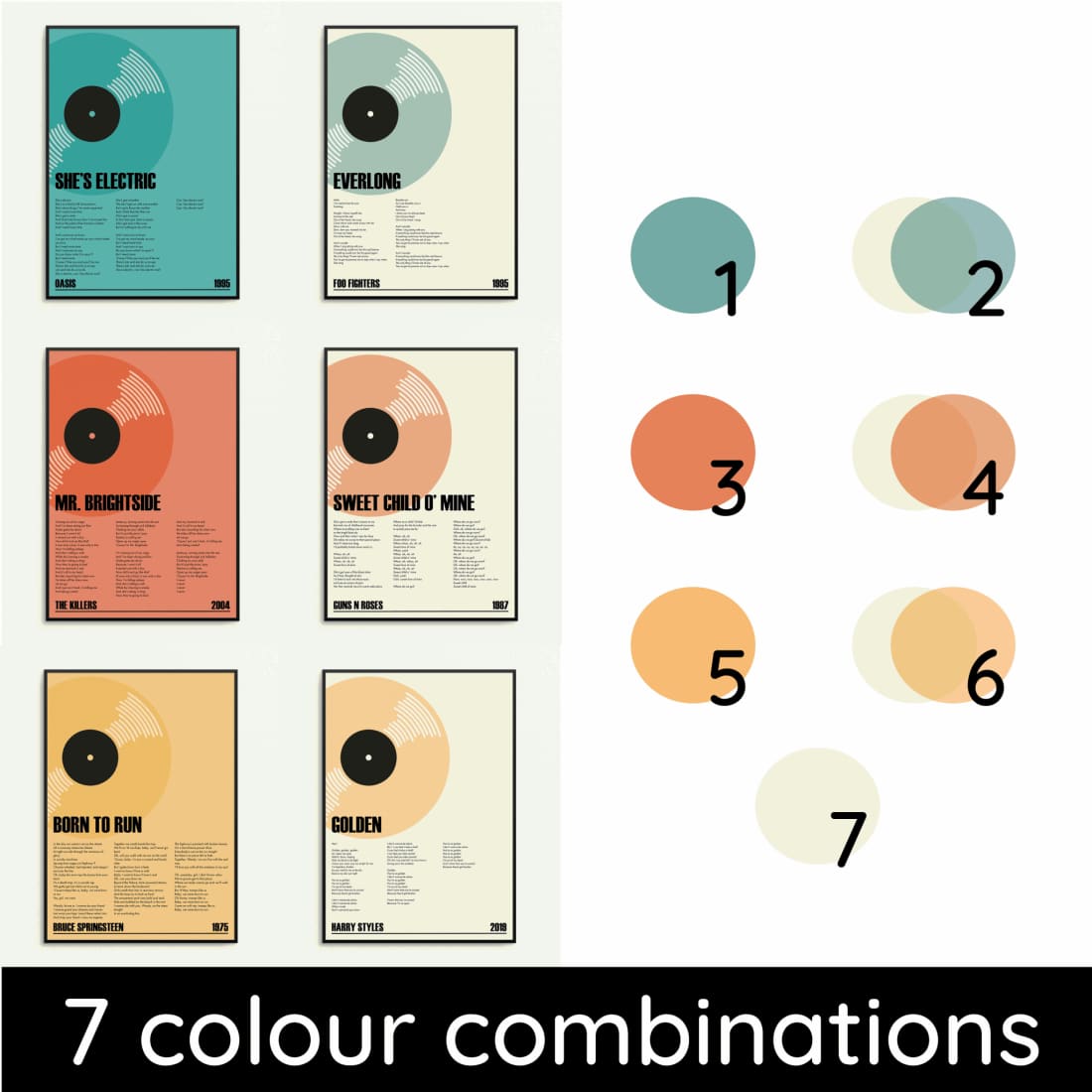 Custom Record Lyrics Wall Art Print