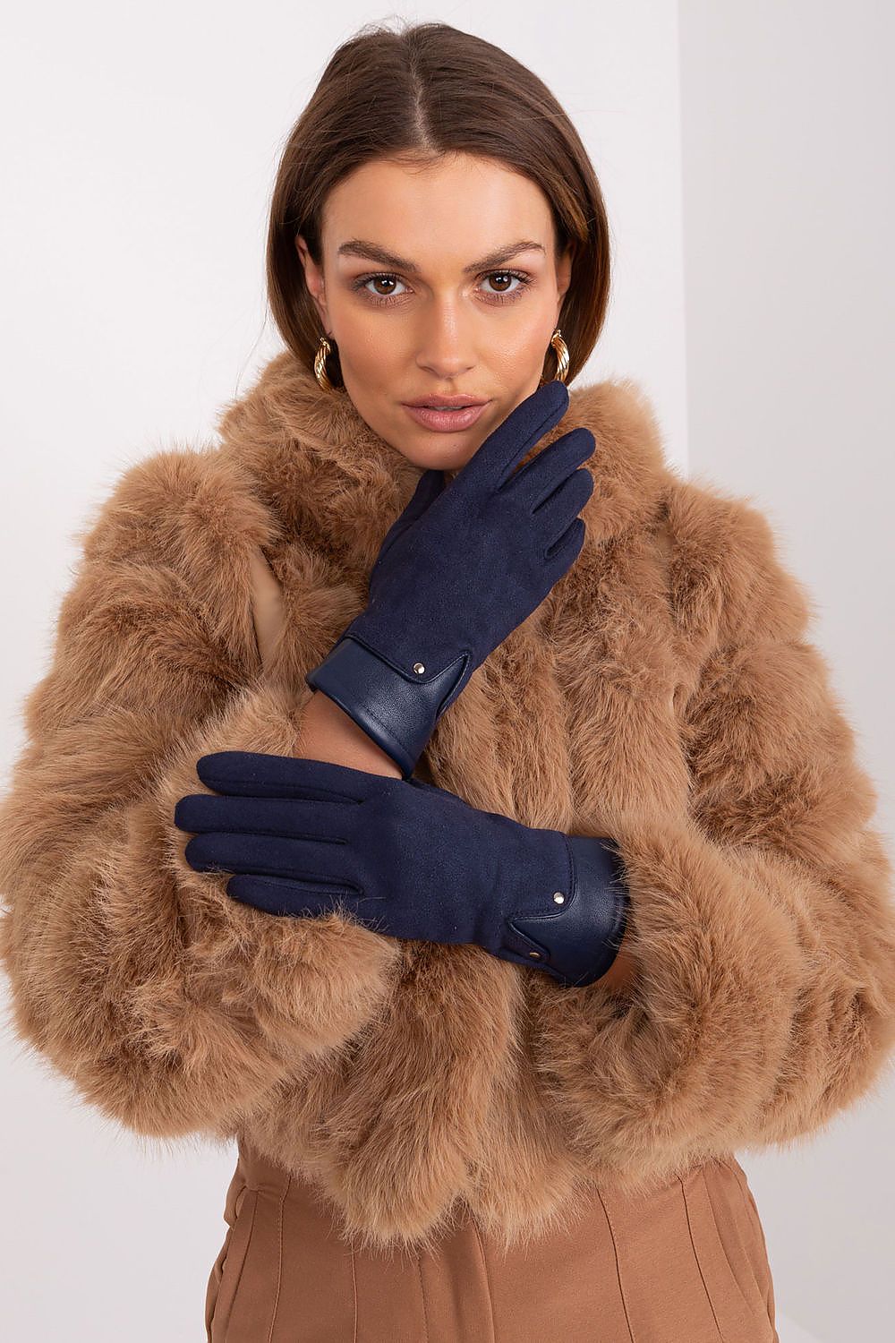 AT Dual-Material Touchscreen Gloves navy blue
