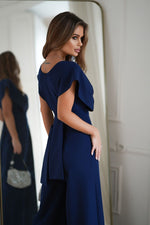 Bicotone Wide-Leg Flared Sleeve Belted Jumpsuit