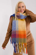 AT Long Colourful Plaid Shawl Scarf yellow one-size-fits-all