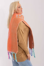 AT Striped Tassel Winter Shawl Scarf