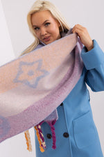 AT Striped Tassel Winter Shawl Scarf