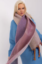 AT Striped Tassel Winter Shawl Scarf