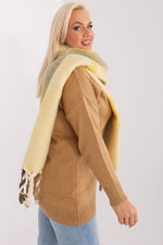 AT Striped Tassel Winter Shawl Scarf