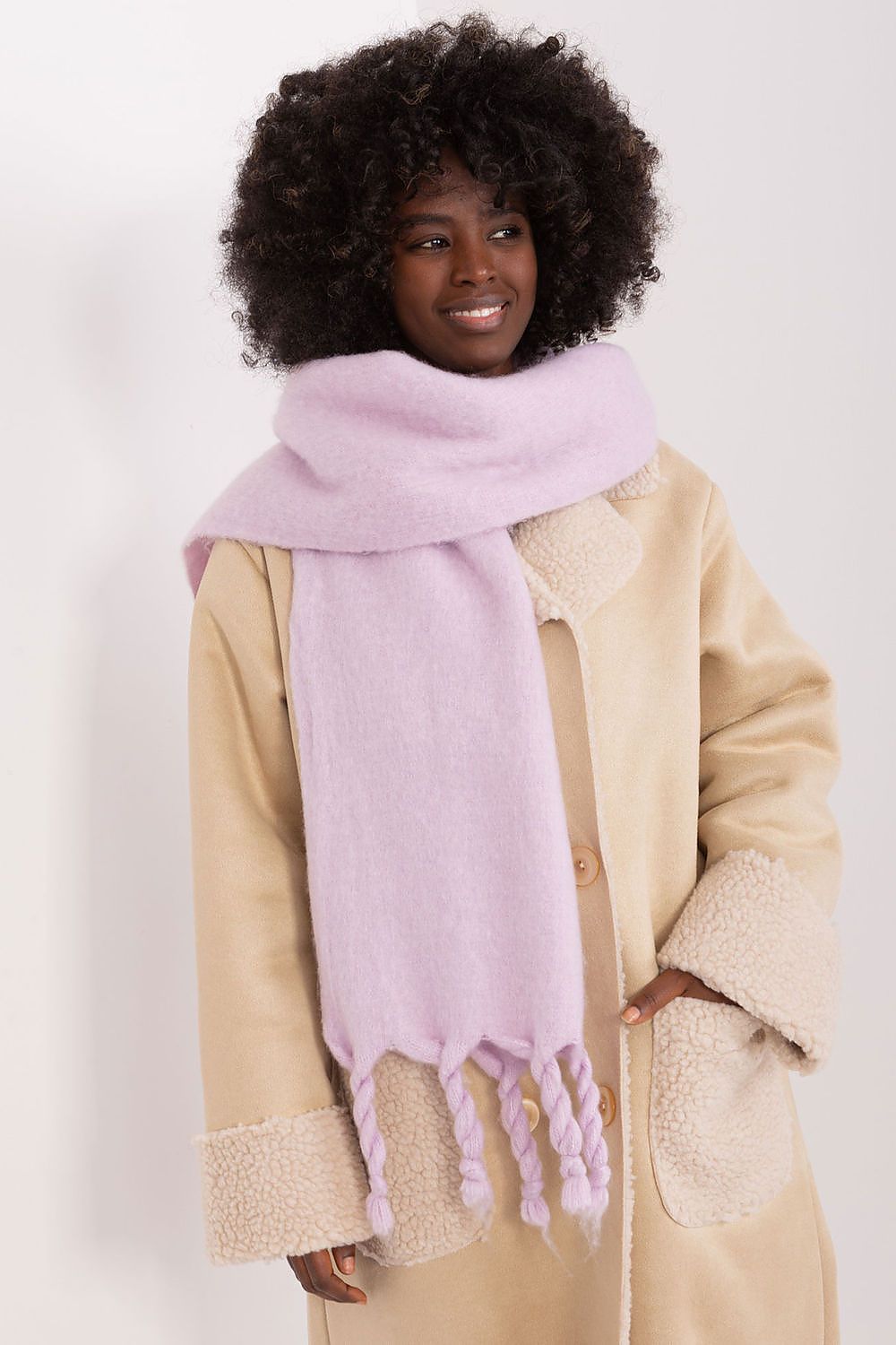 AT Geometric Tassel Shawl Scarf