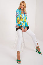 Floral Jacket Italy Moda Denim-Look Blazer