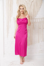 Kalimo Sanda Long Elegant Satin Nightshirt violet