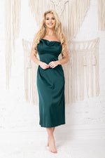 Kalimo Sanda Long Elegant Satin Nightshirt green