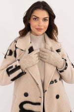 AT Patterned Insulated Touch Gloves beige