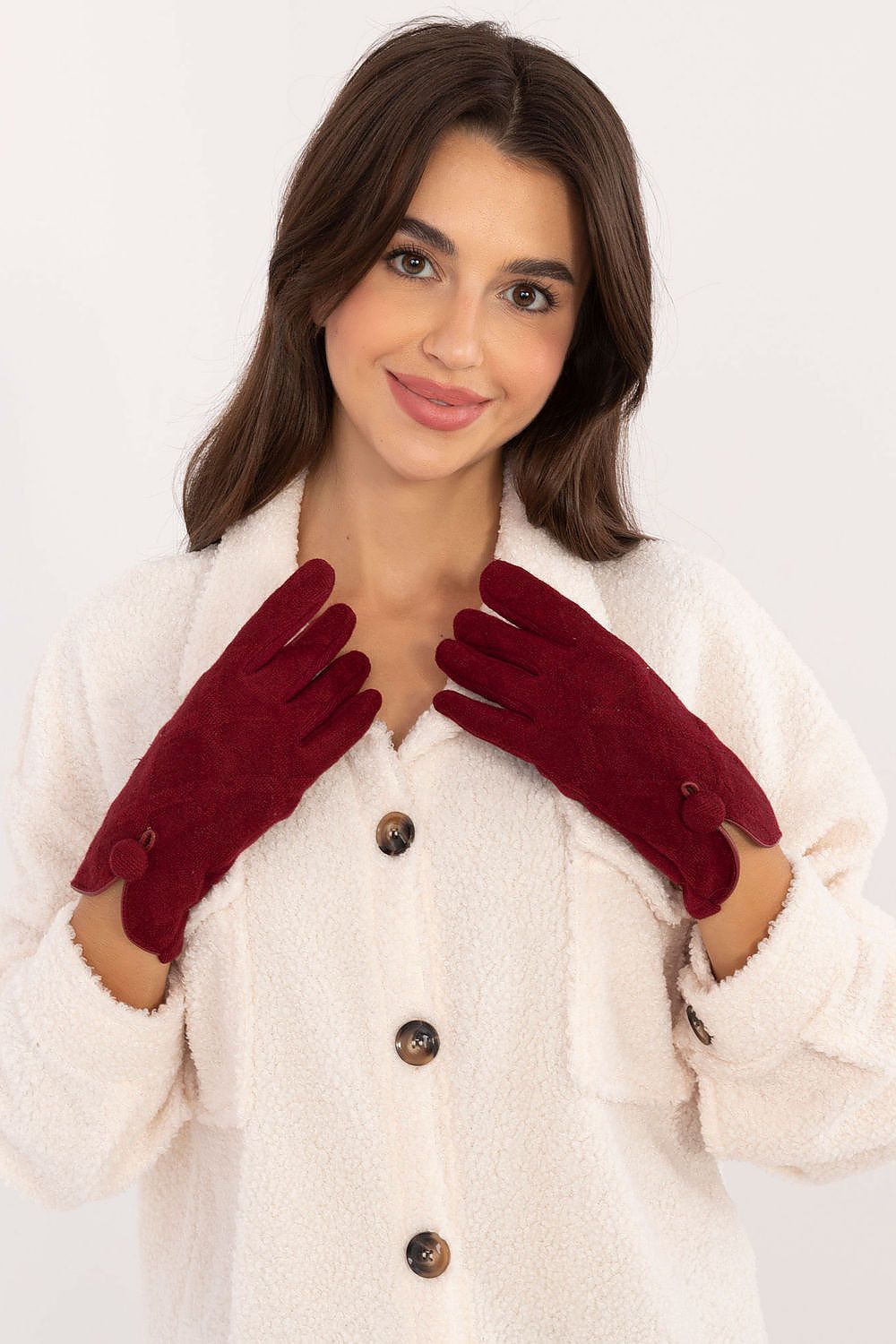 AT Button-Slit Insulated Gloves red