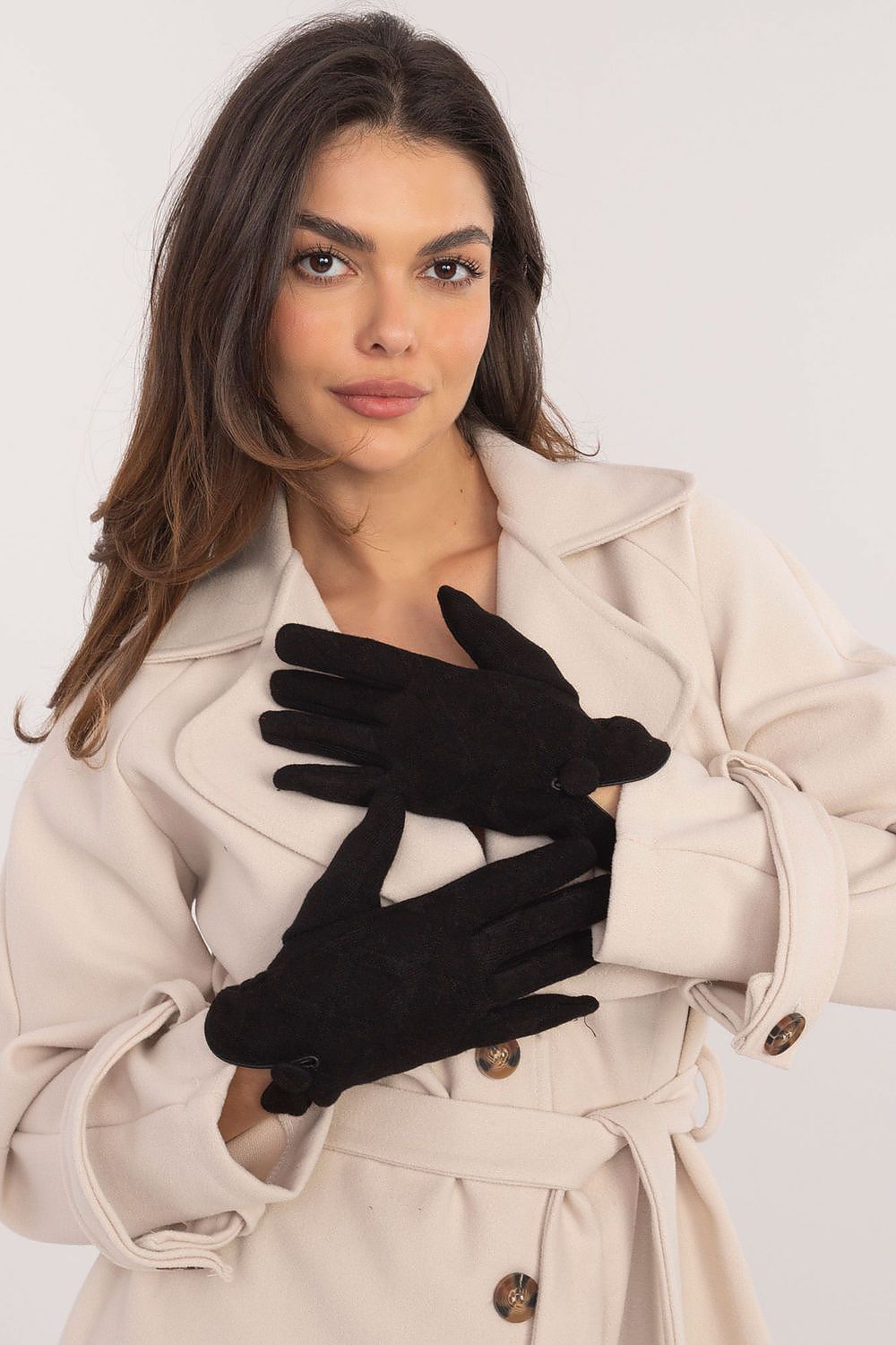 AT Button-Slit Insulated Gloves black