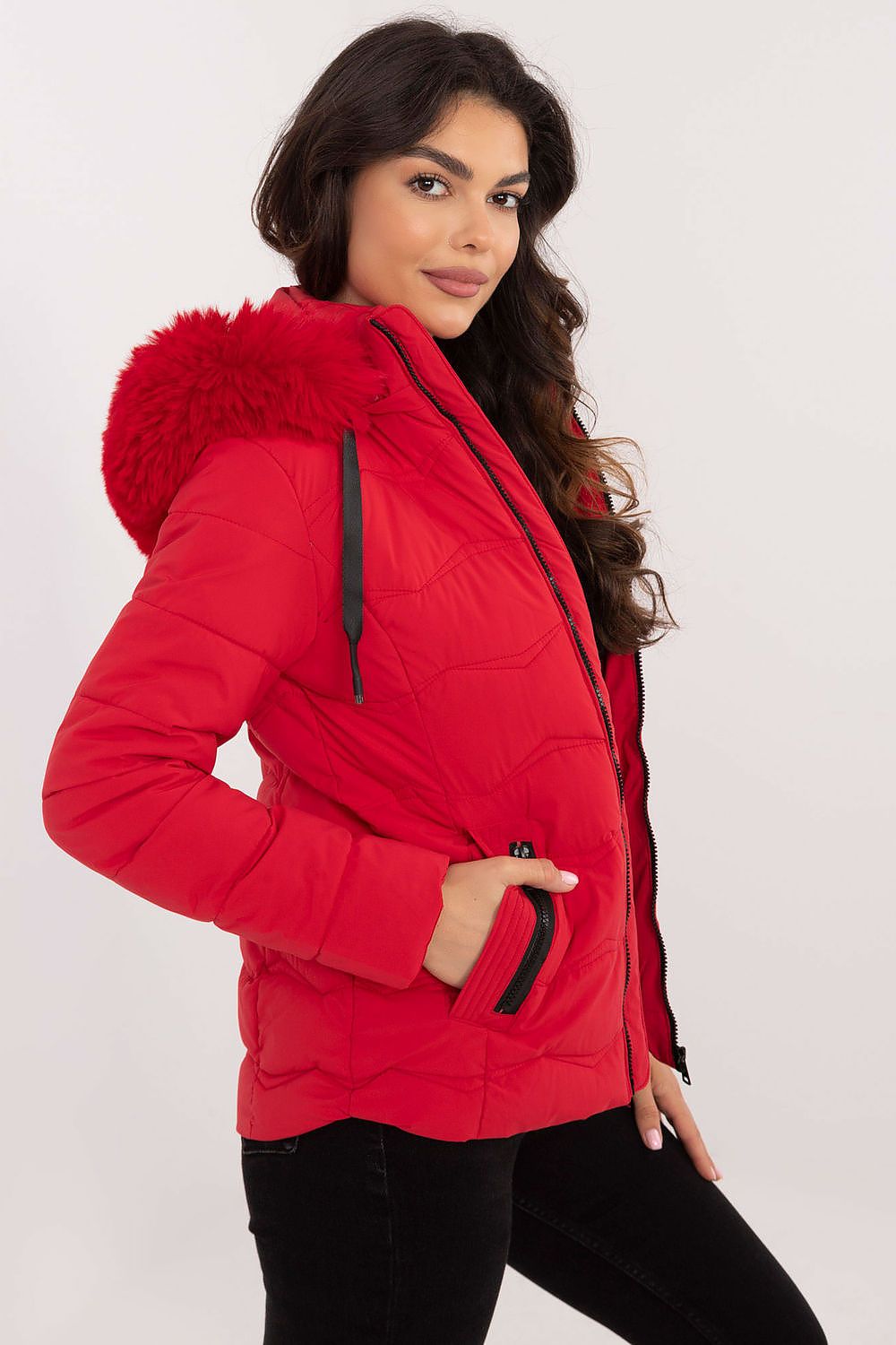 Factory Price Short Quilted Coat Jacket red