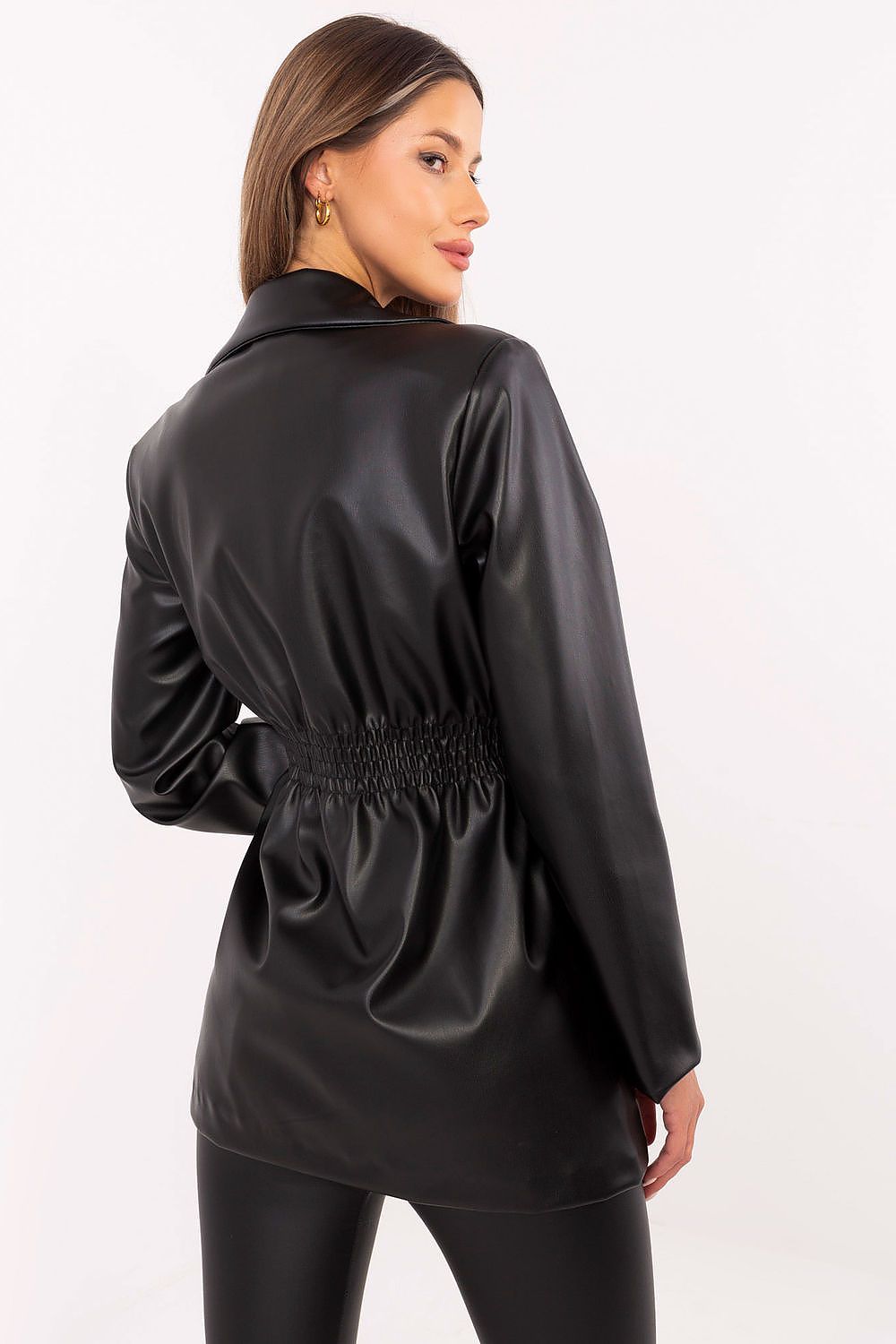 Italy Moda Eco-Leather Blazer Jacket