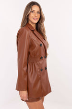 Italy Moda Eco-Leather Blazer Jacket