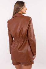 Italy Moda Eco-Leather Blazer Jacket