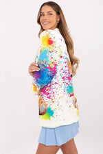 Floral Jacket Italy Moda Denim-Look Blazer