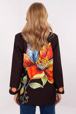 Floral Jacket Italy Moda Denim-Look Blazer