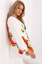 Floral Jacket Italy Moda Denim-Look Blazer