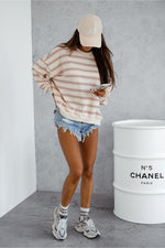 LaBalancia Loose Fitted Striped Sweatshirt