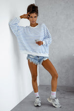 LaBalancia Loose Fitted Striped Sweatshirt