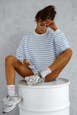 LaBalancia Loose Fitted Striped Sweatshirt