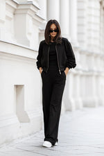 LaBalancia Zip Up Three Piece Loungewear Set black