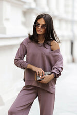 LaBalancia Feminine Three Piece Loungewear Set brown 2