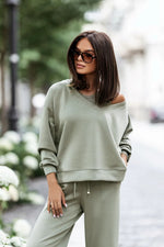 LaBalancia Feminine Three Piece Loungewear Set green