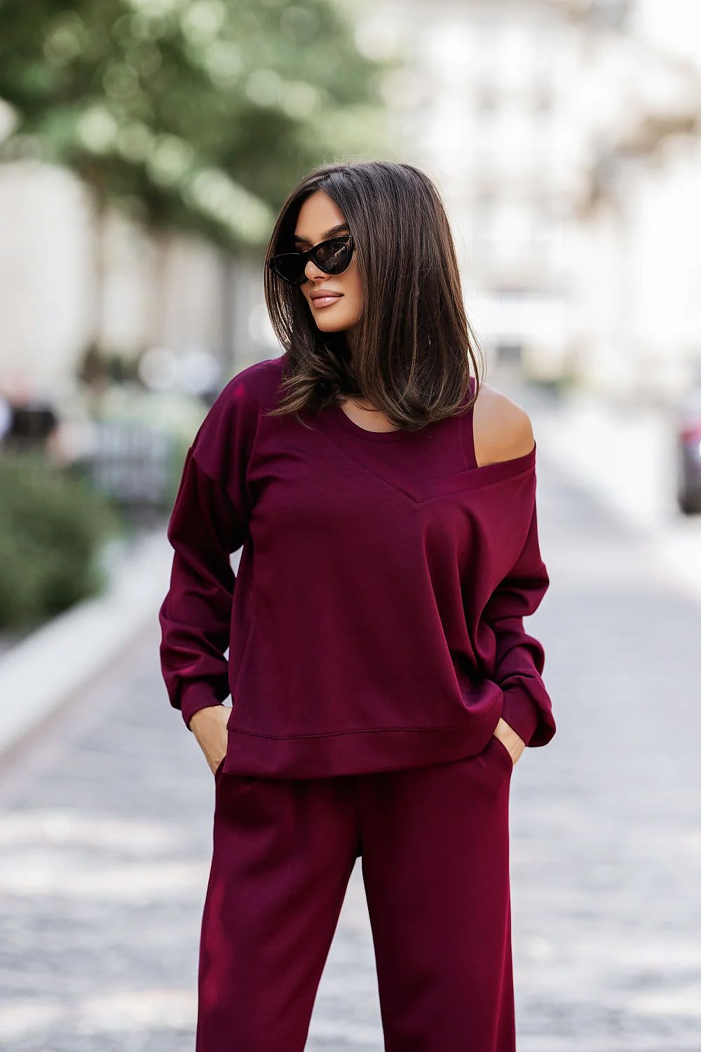 LaBalancia Feminine Three Piece Loungewear Set red