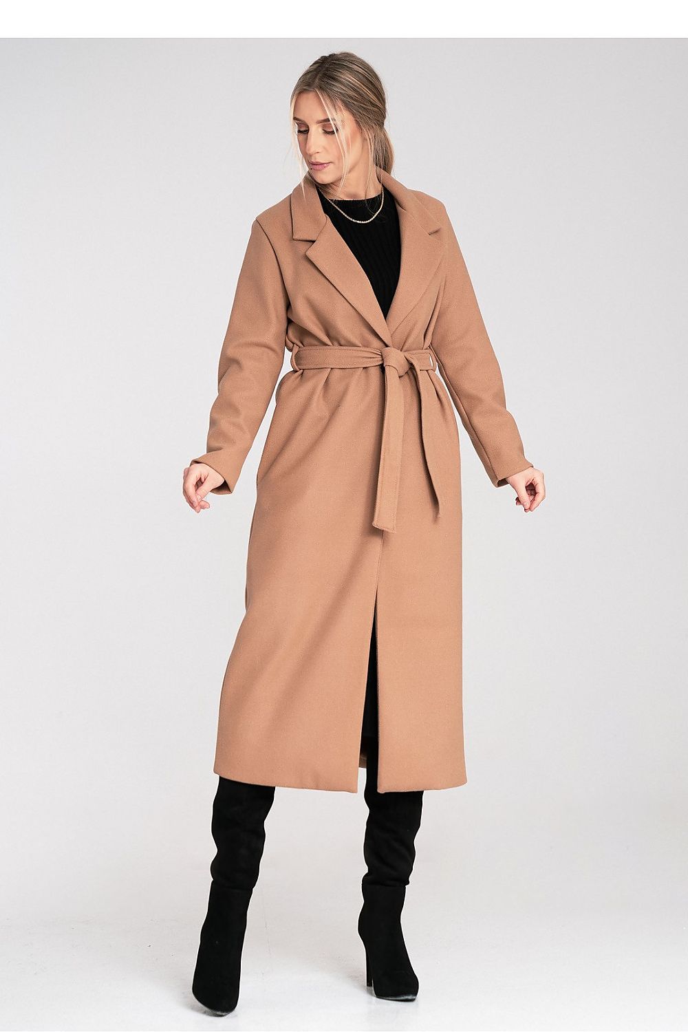 Figl Belted Wrap Midi Coat