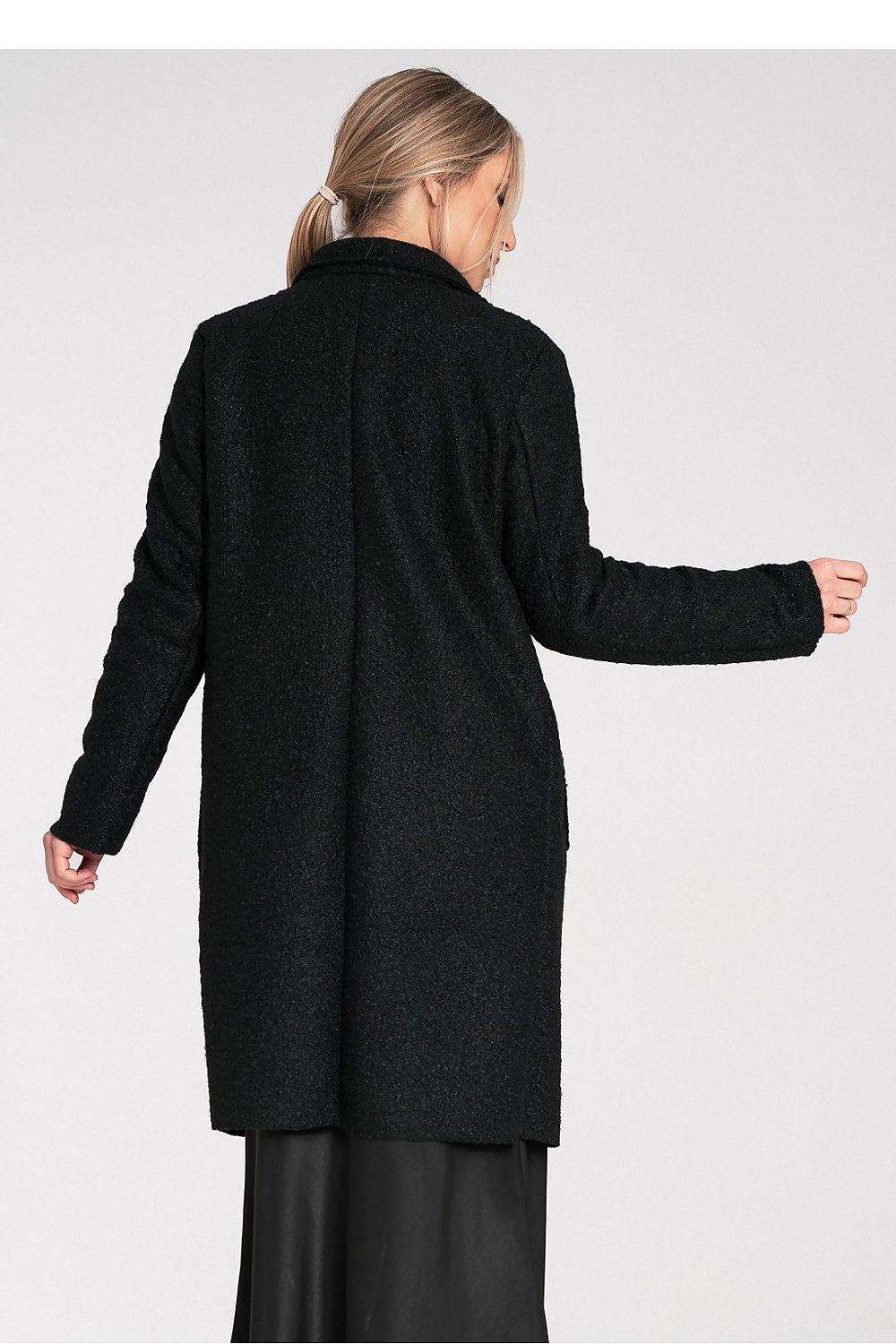 Figl Belted Wrap Midi Coat Black