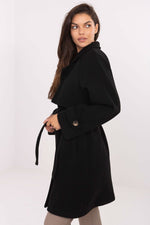 Rue Paris Knee-Length Belted Transitional Coat