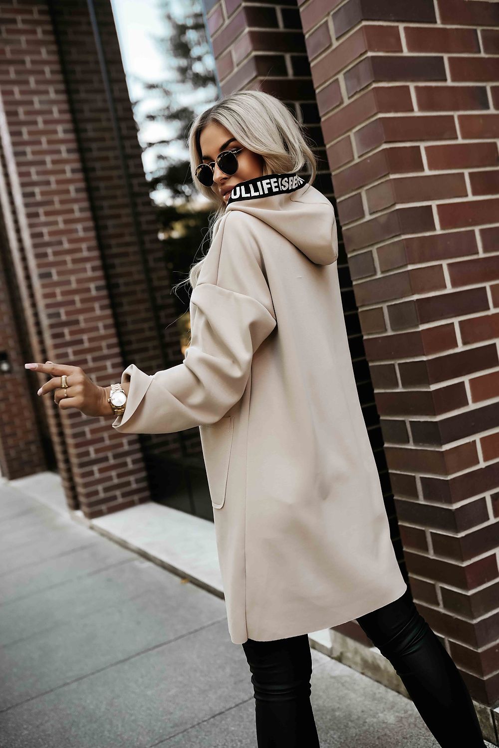 Numoco Hooded Drawstring Coat