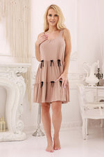 Kalimo Halka Fulha Bow Nightdress beige