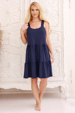 Kalimo Halka Fulha Bow Nightdress navy blue