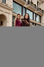 Roco Fashion Sensual Red Midi Evening Gown Long Slit Design