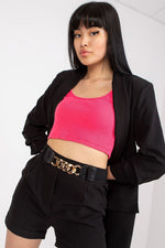 Italy Moda Elegant Jacket & Shorts Co-ord Set black