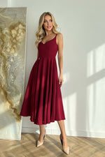 Bicotone Midi Strappy Flared Day Dress