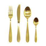 Cutlery Sets Stainless Steel Gold 16 24 32 piece Set Tableware Dinner Flatware Glim&Glam