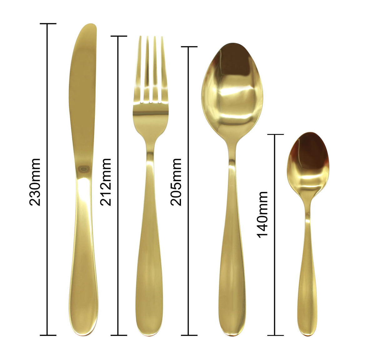 Cutlery Sets Stainless Steel Gold 16 24 32 piece Set Tableware Dinner Flatware Glim&Glam